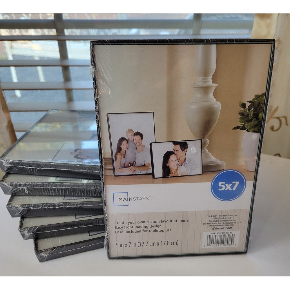 Mainstays 5x7 Black Front Loading Picture Frame MS12-095-004-81 Set of 6